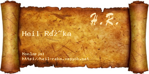 Heil Réka névjegykártya